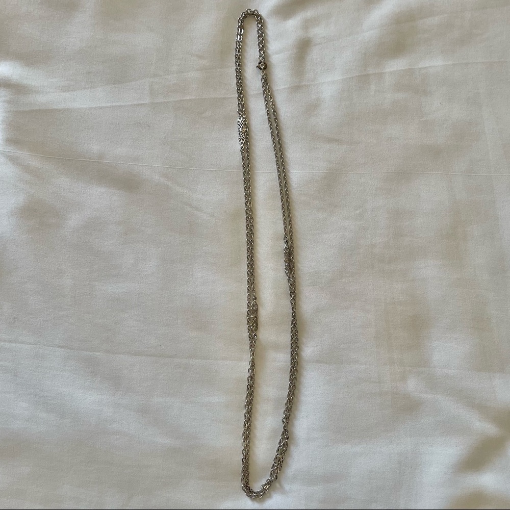 NECKLACE - silver necklace - 55” long chain
